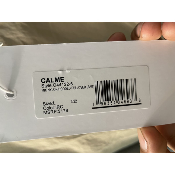 CALME By Johnny Was Mix Nylon Hooded Pullover Windbreaker Jacket Size Large NWT - Picture 7 of 7